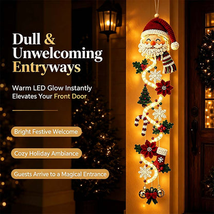 Glowing Christmas Door Hanger, Lighted Vertical Holiday Decor🎄