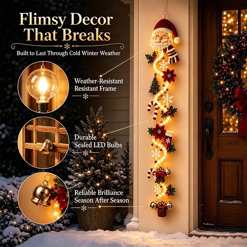 Glowing Christmas Door Hanger, Lighted Vertical Holiday Decor🎄
