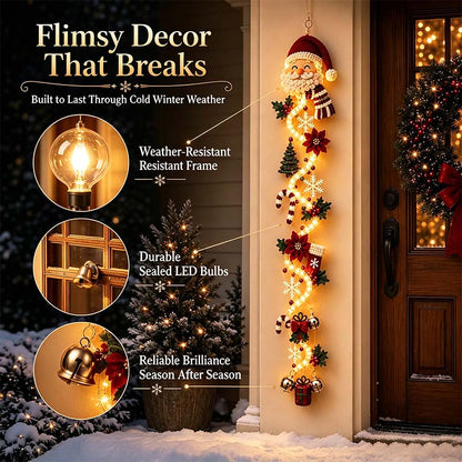 Glowing Christmas Door Hanger, Lighted Vertical Holiday Decor🎄