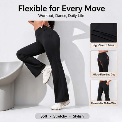 Women's Soft High-Stretch Micro-Flare Yoga Pants - Activewear Dance Athleisure 🧘‍♀️