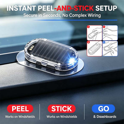 2PCS Solar Powered Fake Car Alarm Light, Auto Light Sensor LED Simulated Security Warning Light🚨