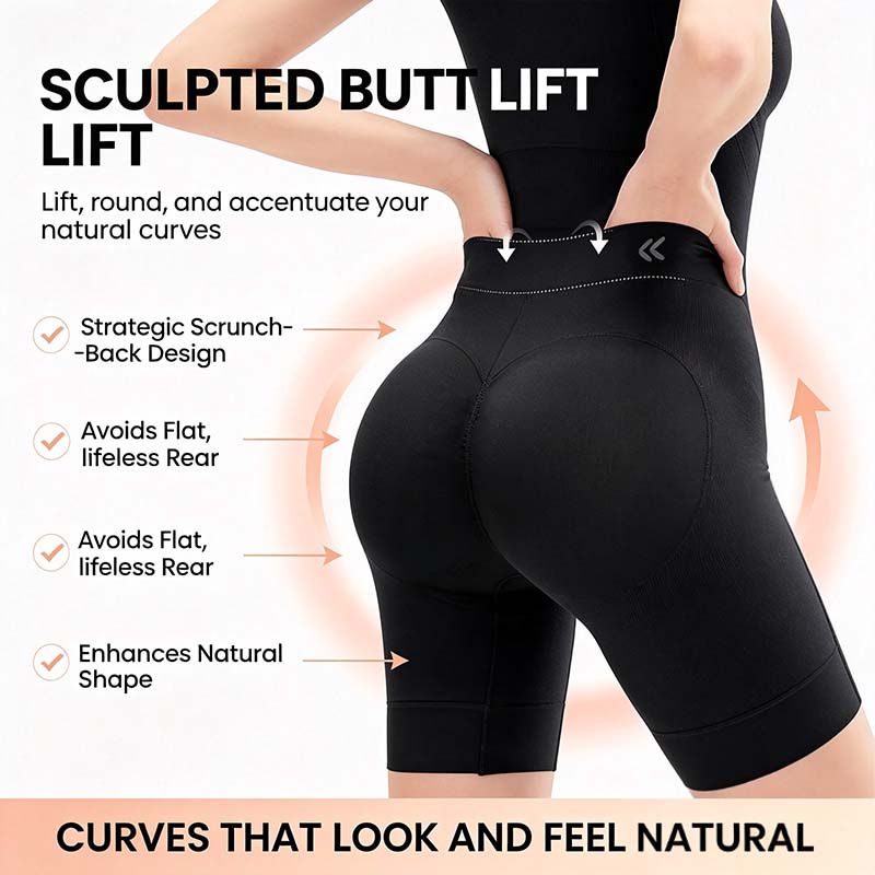 Tummy Control Butt Lifter Faja Bodysuit, Back Support Scrunch Back Open Design🍑