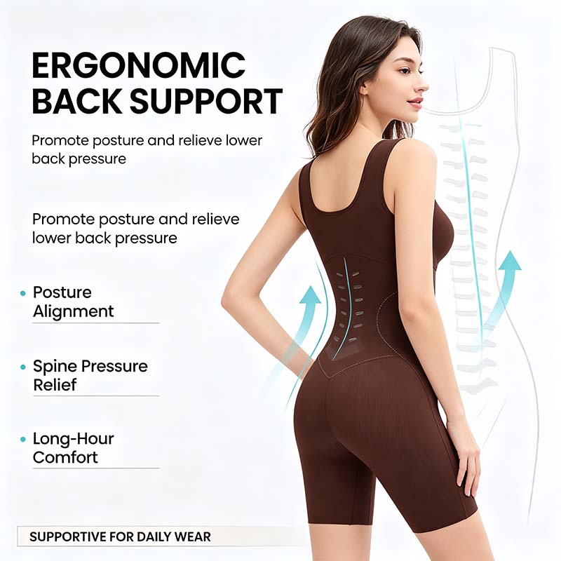 Tummy Control Butt Lifter Faja Bodysuit, Back Support Scrunch Back Open Design🍑