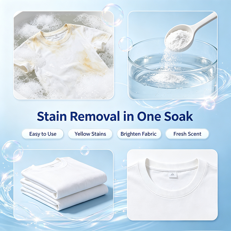 Clothes Whitening Stain Remover Powder, No Scrub Required For Yellow Stains🫧