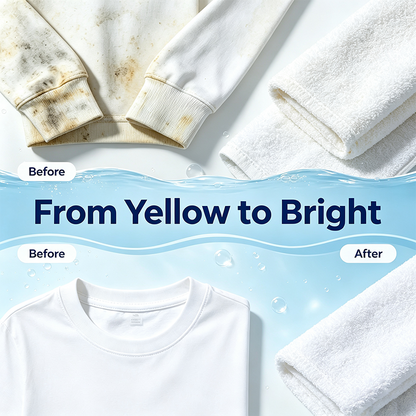 Clothes Whitening Stain Remover Powder, No Scrub Required For Yellow Stains🫧