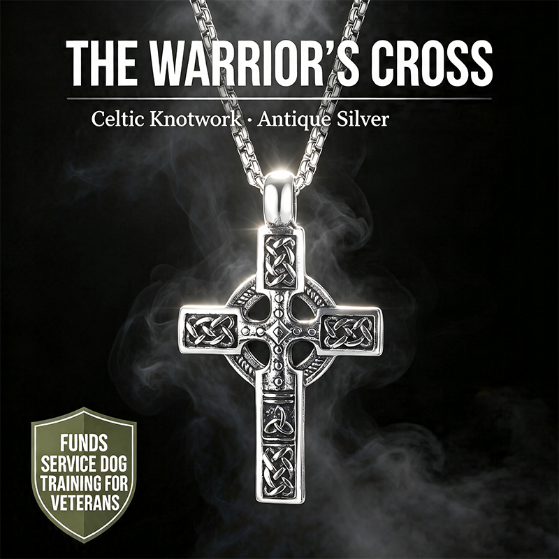 The Warrior's Cross Antique Silver Celtic Knot Pendant⚔️