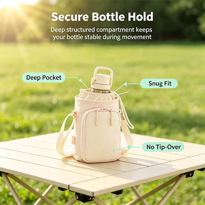 Stylish Crossbody Water Bottle Bag with Multiple Pockets Adjustable Shoulder Strap💧🎒