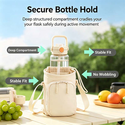 Stylish Crossbody Water Bottle Bag with Multiple Pockets Adjustable Shoulder Strap💧🎒