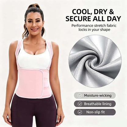Women's Zip-Up Compression Shapewear Vest - Athletic Active Tops 🏋️‍♀️
