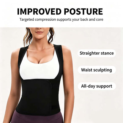 Women's Zip-Up Compression Shapewear Vest - Athletic Active Tops 🏋️‍♀️