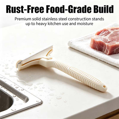 Handheld Fat Trimmer for Beef & Pork,Stainless Steel Meat Scraper, Professional Pork Hair Scraper🥩