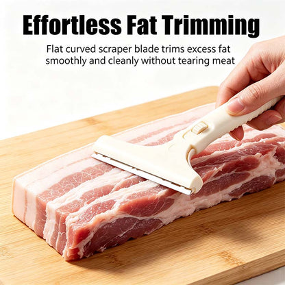 Handheld Fat Trimmer for Beef & Pork,Stainless Steel Meat Scraper, Professional Pork Hair Scraper🥩