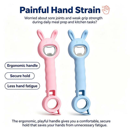 4-in-1 Multi-Function Bottle & Jar Opener, Bunny-Shaped Kitchen Opener Tool  🐰