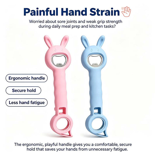4-in-1 Multi-Function Bottle & Jar Opener, Bunny-Shaped Kitchen Opener Tool  🐰