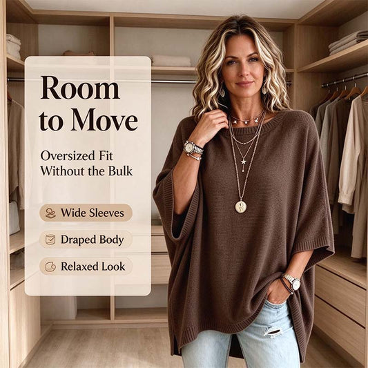 Loose-Fitting, Solid-Color, Casual Knit Sweater for Women, Perfect as An Outer Layer 👚