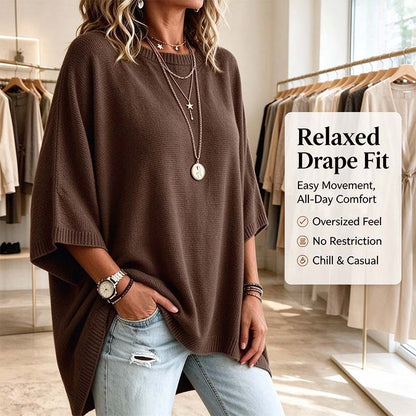 Loose-Fitting, Solid-Color, Casual Knit Sweater for Women, Perfect as An Outer Layer 👚