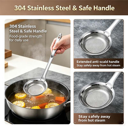 2-Piece Stainless Steel Fine Mesh Skimmer Spoons, Multi-Size Hot Pot Fat Skimmers 🍲