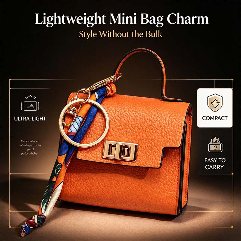 4pcs Mini Square Bag Pendant Keychain - High Quality Leather with Colorful Strap 🎒