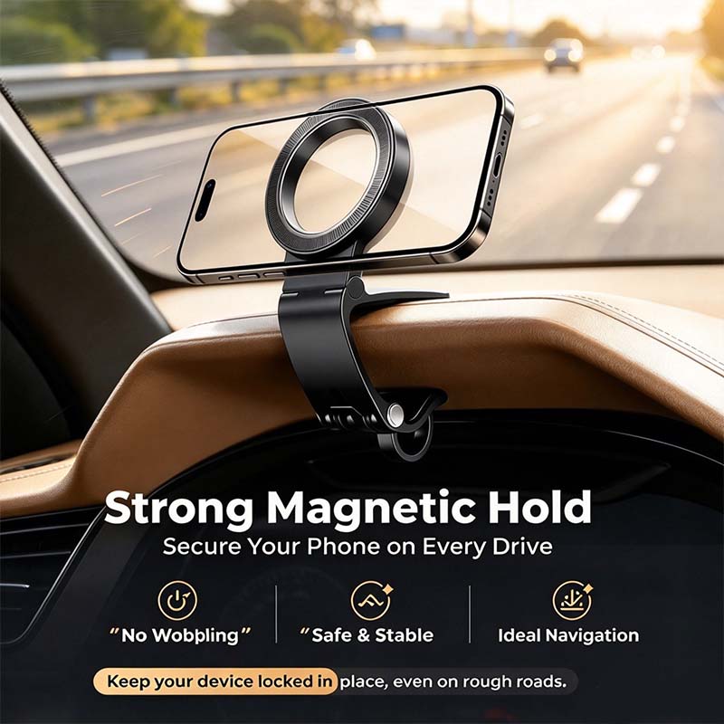 Magnetic Car Phone Holder | Dashboard & Sun Visor Foldable Mount🛑