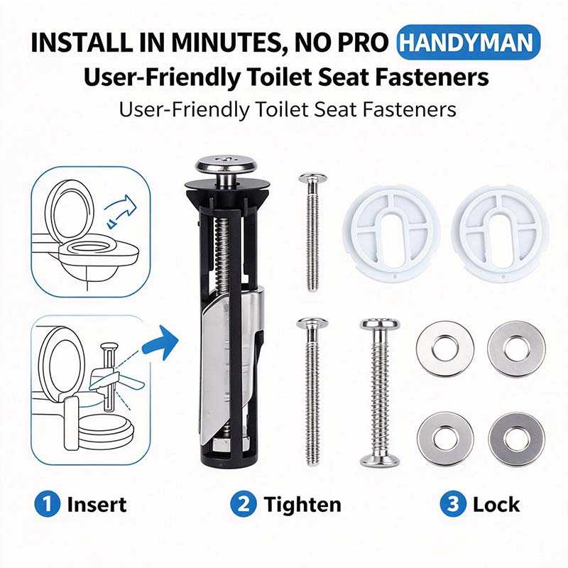 2PCS Universal Toilet Seat Bolt Kit Screws Quick Release Easy Install Toilet Seat Replacement Parts🚽