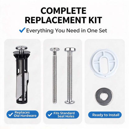 2PCS Universal Toilet Seat Bolt Kit Screws Quick Release Easy Install Toilet Seat Replacement Parts🚽