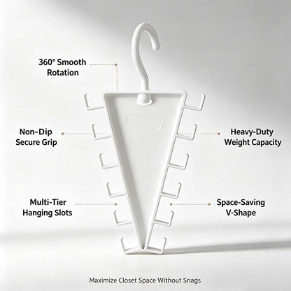 V Shaped Double-Sided Closet Organizer Hanger, 360° Rotatable Space Saving Clothes Hanger Organizer👗