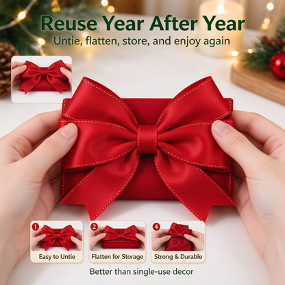 6 Pcs Red Christmas Cabinet Ribbons Bows for Kitchen Large Christmas Door Ribbon Cabinet Bows Locker 🎀🎄
