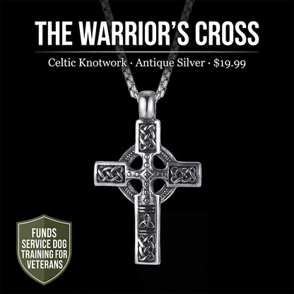 The Warrior's Cross Antique Silver Celtic Knot Pendant⚔️