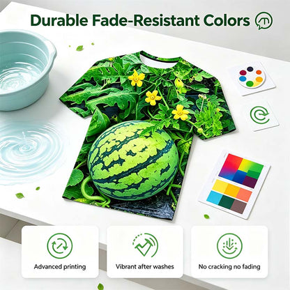 Funny Men's Watermelon Graphic T-Shirt, Fruit Print Summer Tee🍉