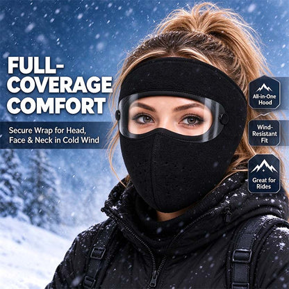 Winter Face Mask with Detachable Goggles, Windproof Thermal Fleece Lined Full Face Cover 🥽