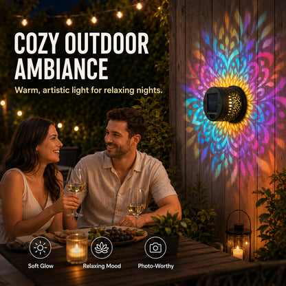 Solar Mandala Projector Outdoor Lights | Waterproof Garden Decor🌈