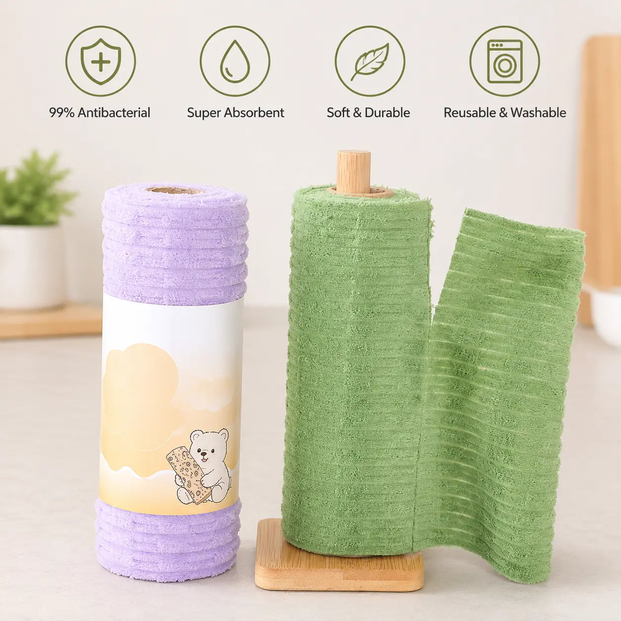 Tearable Plush Cleaning Cloth Roll, for daily household cleaning🧽✨