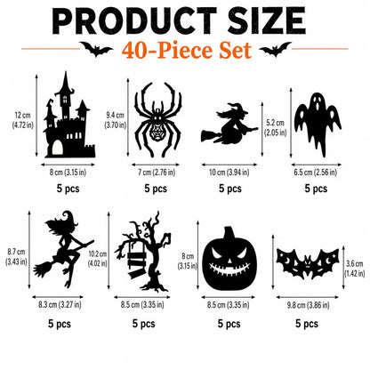 Halloween LED Silhouette Wall Light Stickers, Battery Powered Peel & Stick Decor Lights🦇