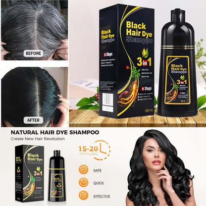 3-In-1 Hair Dye Shampoo, Gray Hair Coverage🧴