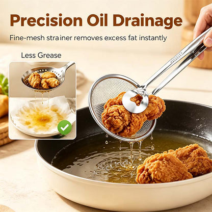 2-in-1 Oil-Frying Filter Clip, Kitchen Food Strainer Tongs for Fried Food🍟✨