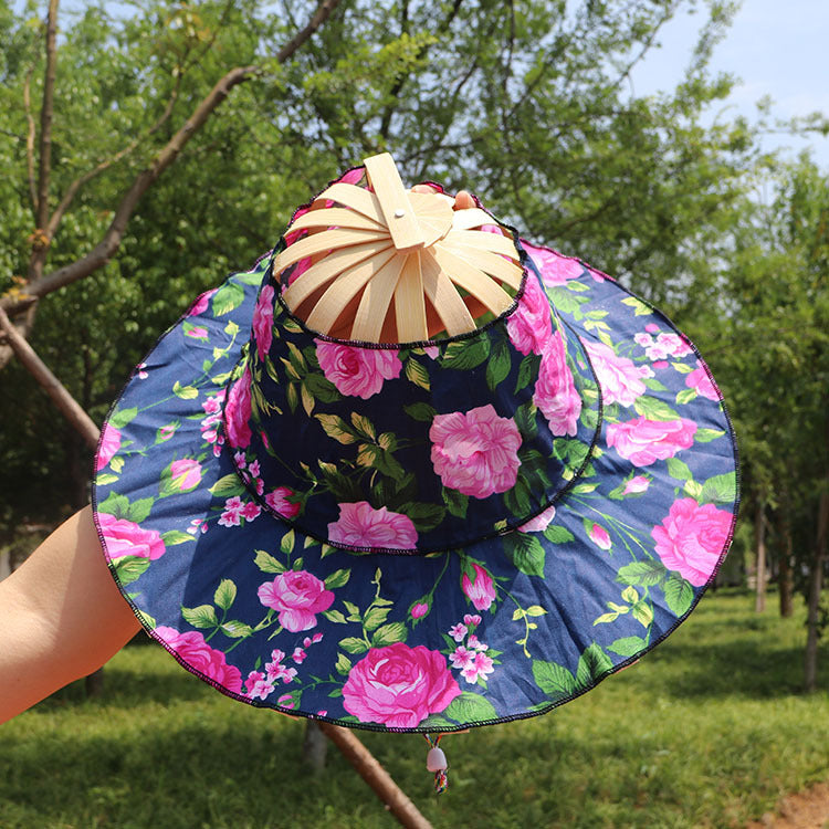 Fan Hat Bamboo Foldable Hand Fan for Sun Hat Women🌞
