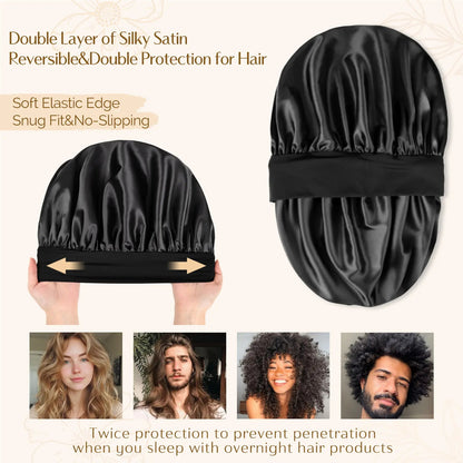 Bonnet for Men Hair Bonnet for Sleeping Double Layer Satin Bonnets 🧑‍🦰
