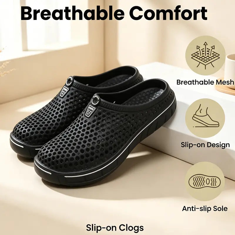 Unisex Quick-Dry Mesh Slip-On Mules,Breathable Work Shoes for Garden, Shower, Travel & Outdoor👟💨