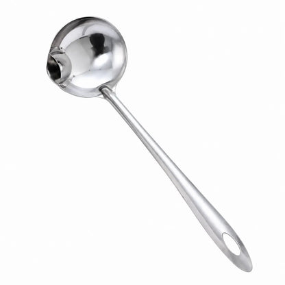 Stainless Steel Oil Separator Ladle - Mirror Polished, Ergonomic Handle Kitchen Gadget 🥣