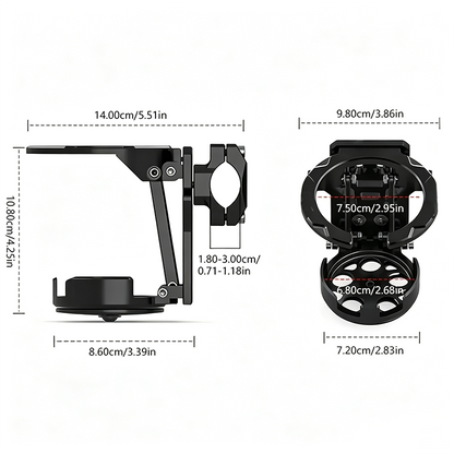 Bike Water Holder, Rotating Bottle Cage, Foldable Cup Mount Adjustable Folding Design🚴