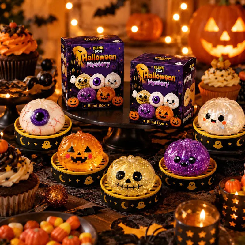 Cute Halloween scary ghost Marukosqueeze toy set, portable stressrelief hand squeeze toys👻