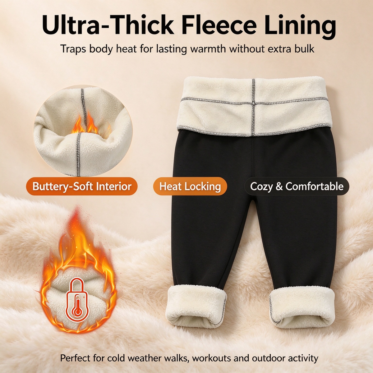 Women's -Lined Leggings, Soft and Stretchy Tights with a Thick, Soft, and Warm Lining 👖