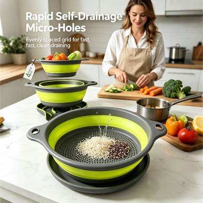 Collapsible Colanders 3-Pack Sturdy Kitchen Strainer Set 🥗