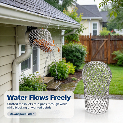 2PCS Aluminum Alloy Gutter Guard Filter , Roof Rain Gutter Downspout Strainer🍂