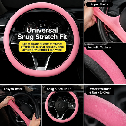 Universal Silicone Steering Wheel Cover, Non-Slip Soft Grip All Season Car 🚗
