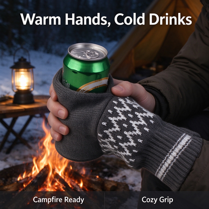 Beer Mitten Gloves - Knit Stitched Drink Mitt Holder for Beverage 🧤🍻