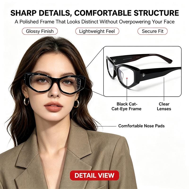 Women's Reading Glasses Anti-Blue Light Full Frame Square, Non-Prescription 👓