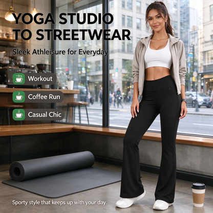 Women's Soft High-Stretch Micro-Flare Yoga Pants - Activewear Dance Athleisure 🧘‍♀️