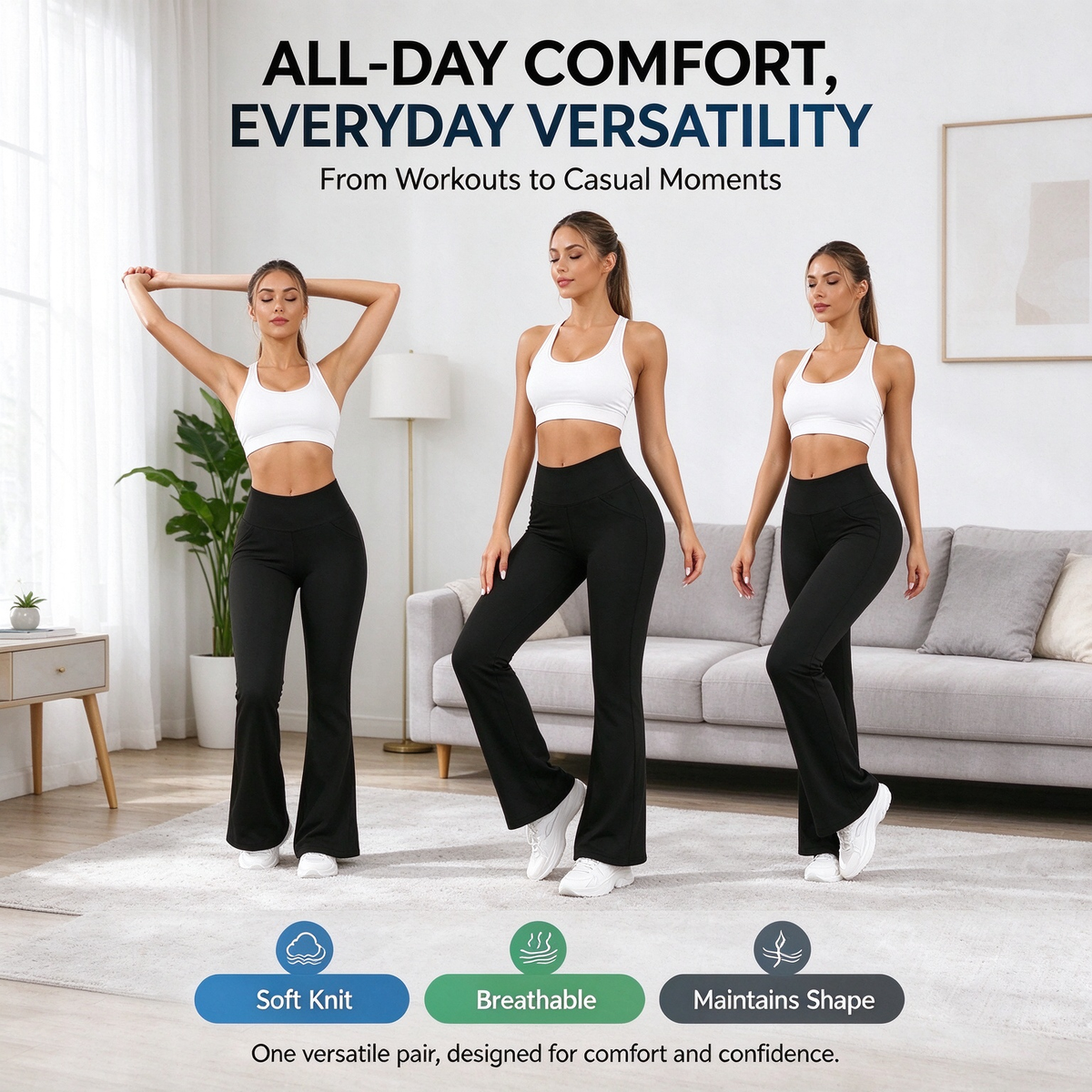 Women's Soft High-Stretch Micro-Flare Yoga Pants - Activewear Dance Athleisure 🧘‍♀️