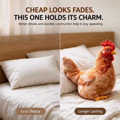 Chicken-Shaped Plush Pillow - Cute Hen Stuffed Animal 🐔
